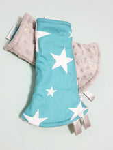 Shining Stars Reversible Curved Droolpads and Bib Set-Droolpads-My Babblings-Grey Minky-Shining Stars Droolpads only-My Babblings™