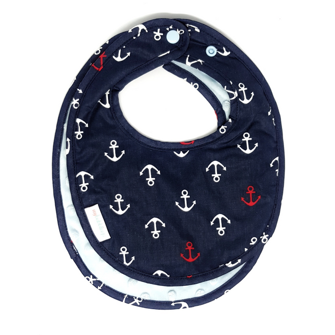 Ship Ahoy Reversible Curved Droolpads and Bib Set-Droolpads-My Babblings-Ship Ahoy Bib only-My Babblings™