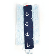 Stroller Strap Protectors-Stroller Protectors-My Babblings™-Ship Ahoy with light blue Minky-My Babblings™