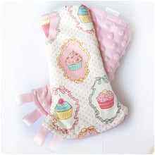 Dreamy Cupcakes Reversible Curved Droolpads and Bib Set-Droolpads-My Babblings-Pink Minky-Dreamy Cupcakes Droolpads only-My Babblings™