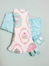Dreamy Cupcakes Reversible Curved Droolpads and Bib Set-Droolpads-My Babblings-Tiffany Blue Minky-Dreamy Cupcakes Droolpads only-My Babblings™