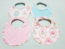 Dreamy Cupcakes Reversible Curved Droolpads and Bib Set-Droolpads-My Babblings-Lavender Minky-Dreamy Cupcakes Bib only-My Babblings™