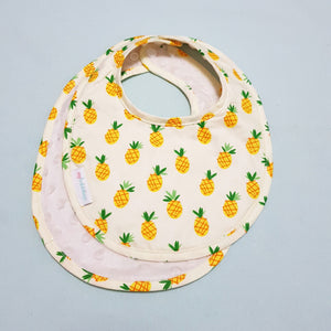 Lucky Pineapples Reversible Curved Droolpads and Bib Set-Droolpads-My Babblings-Lucky Pineapples Bib only-My Babblings™