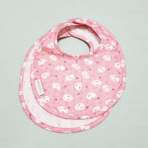 Pink Mochi Rabbit Reversible Curved Droolpads and Bib Set-Droolpads-My Babblings-Pink Mochi Rabbit Bib only-My Babblings™