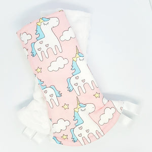 Magical Unicorn Reversible Curved Droolpads and Bib Set-Droolpads-My Babblings-White Minky-Magical Unicorn Droolpads only-My Babblings™
