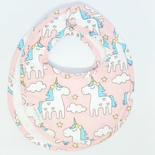 Magical Unicorn Reversible Curved Droolpads and Bib Set-Droolpads-My Babblings-White Minky-Magical Unicorn Bib only-My Babblings™