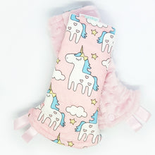 Magical Unicorn Reversible Curved Droolpads and Bib Set-Droolpads-My Babblings-Light Pink Minky-Magical Unicorn Droolpads only-My Babblings™