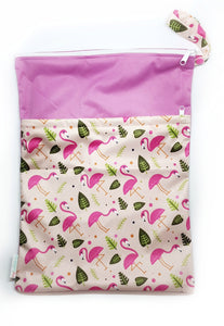 My Babblings Large Reusable Wet Bag-Wet Bag-My Babblings-Flamboyant Flamingoes-My Babblings™