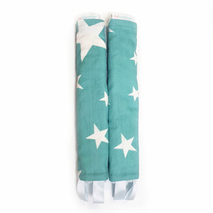 Stroller Strap Protectors-Stroller Protectors-My Babblings™-Shining Stars with light blue Minky-My Babblings™