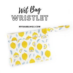 My Babblings Reusable Wet Bag Wristlet-Wet Bag-My Babblings-Lemon Wonder-My Babblings™