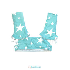 Full Droolpad Set (Tula Explore and Ergobaby)-Droolpads-My Babblings-Tula Explore Shining Star with light blue Minky-My Babblings™