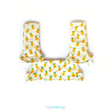 Full Droolpad Set (Tula Explore and Ergobaby)-Droolpads-My Babblings-Tula Explore Lucky Pineapple set with cream Minky-My Babblings™
