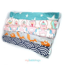 Stroller Bumper Protector-Stroller Protectors-My Babblings™-Shining Stars with light blue Minky-My Babblings™