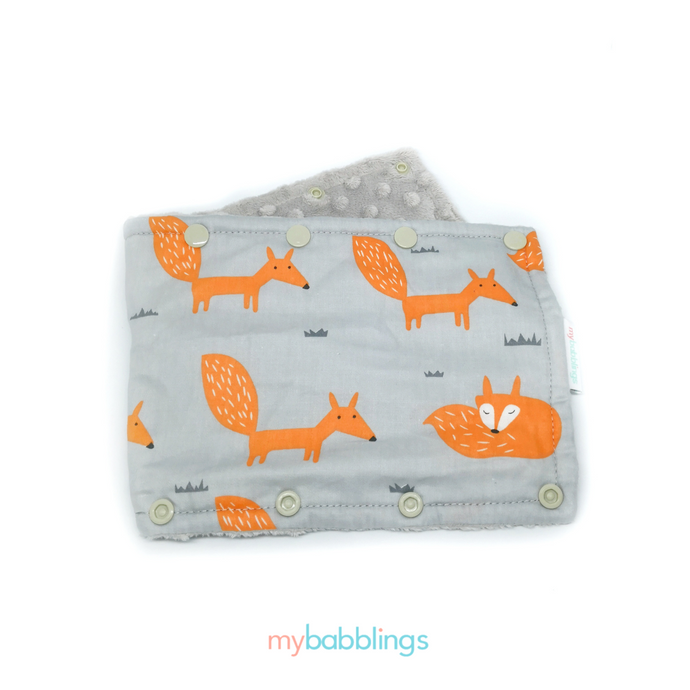 Stroller Bumper Protector-Stroller Protectors-My Babblings™-Fire Fox with light grey Minky-My Babblings™