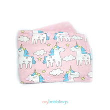 Stroller Bumper Protector-Stroller Protectors-My Babblings™-Magical Unicorn with light pink Minky-My Babblings™
