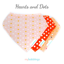 Everyday Bandana Bib Set (Bundle of 3)-Bibs-My Babblings-Hearts and Dots-My Babblings™