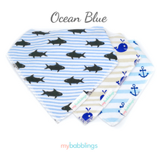 Everyday Bandana Bib Set (Bundle of 3)-Bibs-My Babblings-Ocean Blue-My Babblings™