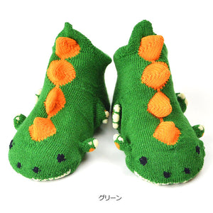 ポプキンズ 3D Pop Up Socks (Made in Japan)-Baby Socks-My Babblings-Green Dinosaur-My Babblings™