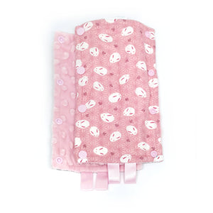 Stroller Strap Protectors-Stroller Protectors-My Babblings™-Pink Mochi Rabbit with light Pink Minky-My Babblings™